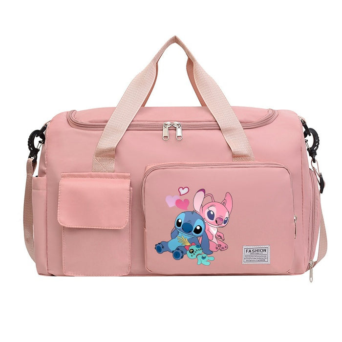 Wholesale Cartoon Printed Fitness Bag with Shoe Storage Large Capacity Duffel Bag Sports Portable Shoulder Bag Travel Bag