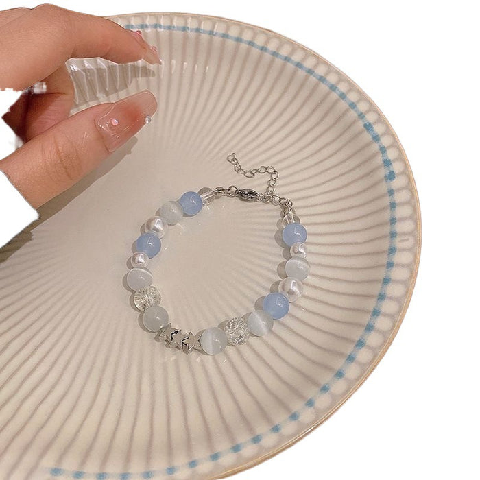 Wholesale Blue bead bracelet design, niche high-end bracelet new style