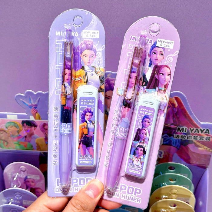 Wholesale Cartoon K-pop themed automatic pencil set with continuous lead supply