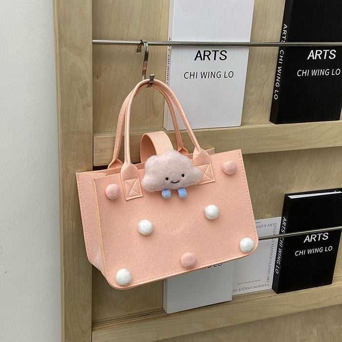 Wholesale Souvenir cartoon shopping bag portable 100-day banquet anniversary gift felt bag