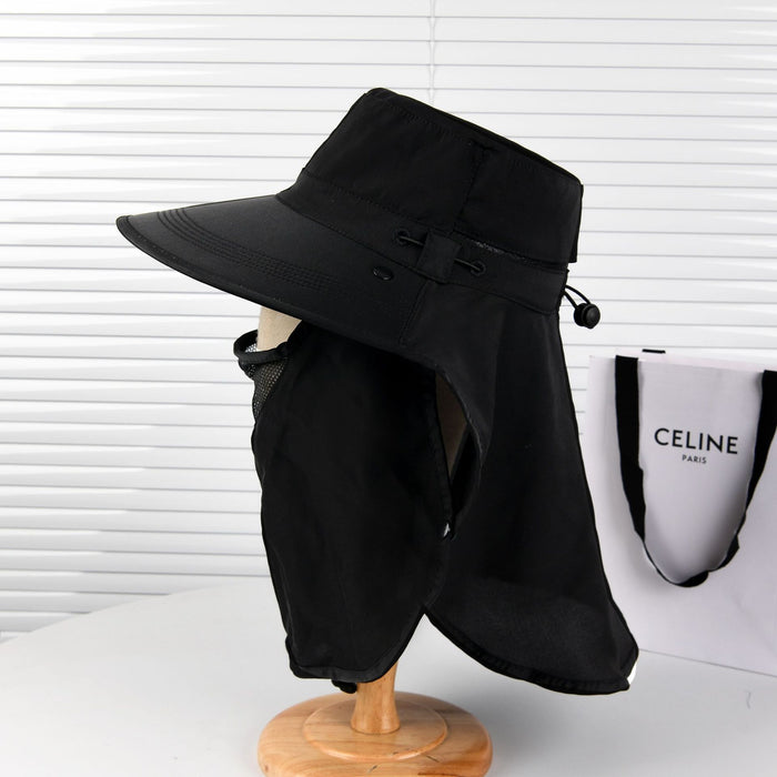 Wholesale Foldable sun protection hat with large brim, UV protection, sun shielding shawl hat, outdoor neck and face protection, fisherman hat