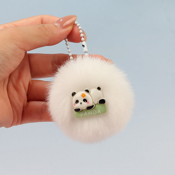 Wholesale Trendy Panda Plush Keychain Charm Cotton Filled Backpack Pendant Keyring Gift