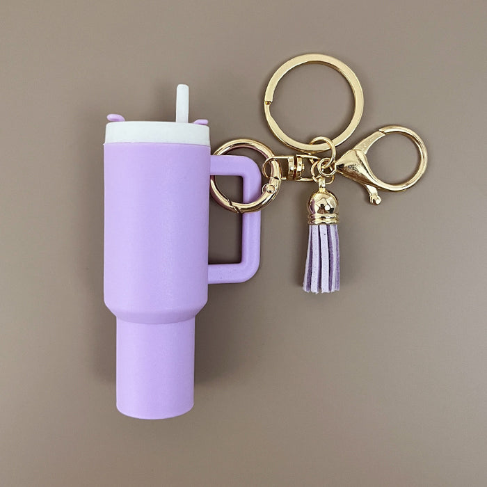 Wholesale Resin ice bullies cup keychain that can hold lip balm