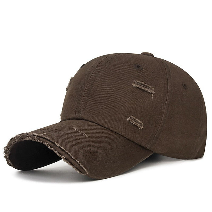 Wholesale Retro minimalist perforated baseball cap with soft top, versatile and sun resistant, casual duck tongue hat