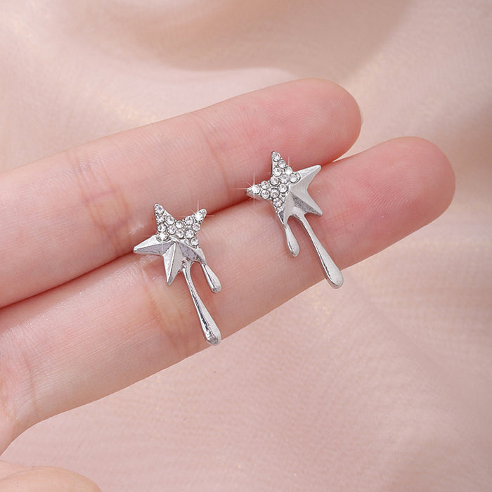 Wholesale New niche design heart-shaped lava star earrings with personalized temperament and high-end feel