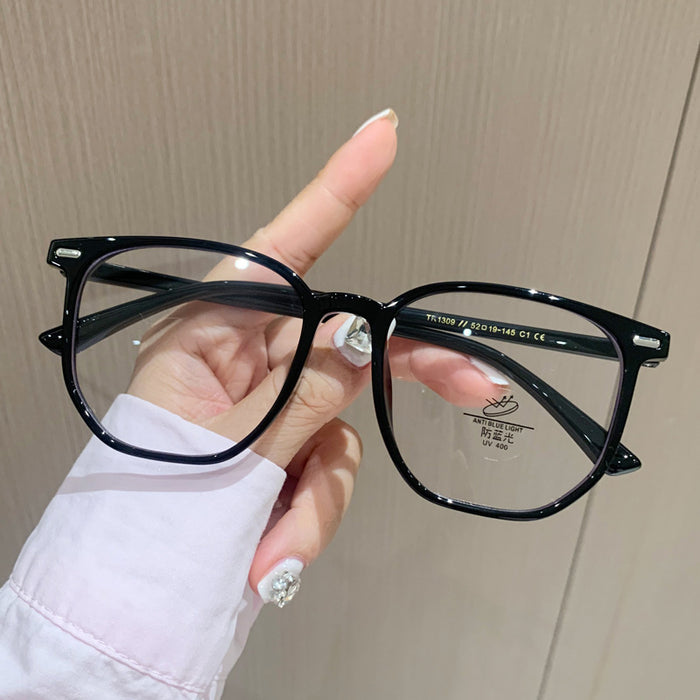 Wholesale Black frame glasses, myopia can be matched with prescription, eye frame, high-end frame, large frame, anti blue light flat lens