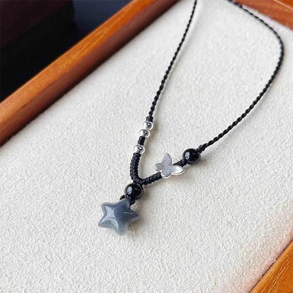 Wholesale Star Butterfly Woven Pendant Necklace Vintage Clavicle Necklace