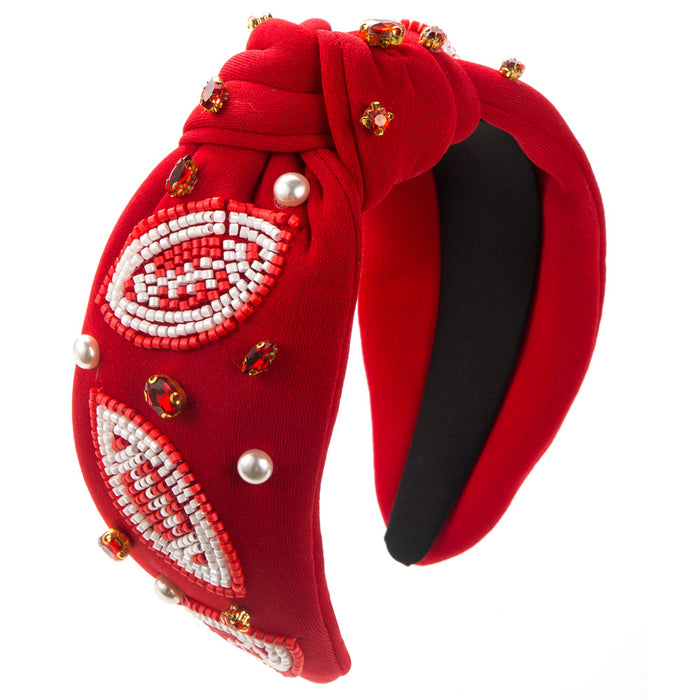 Wholesale Hand-ed headband with rhinestones and pearls