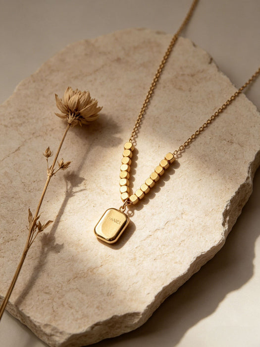 Wholesale Square Geometric Pendant Necklace