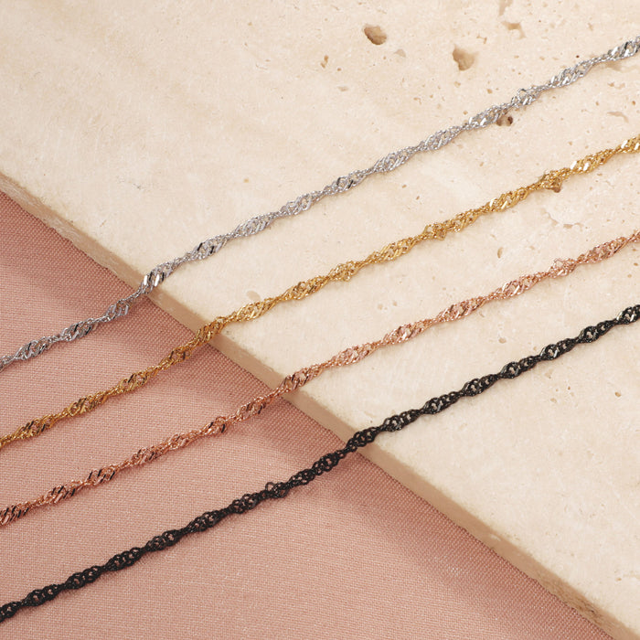 Wholesale Stainless steel water ripple chain necklace, fashionable titanium steel DIY jewelry