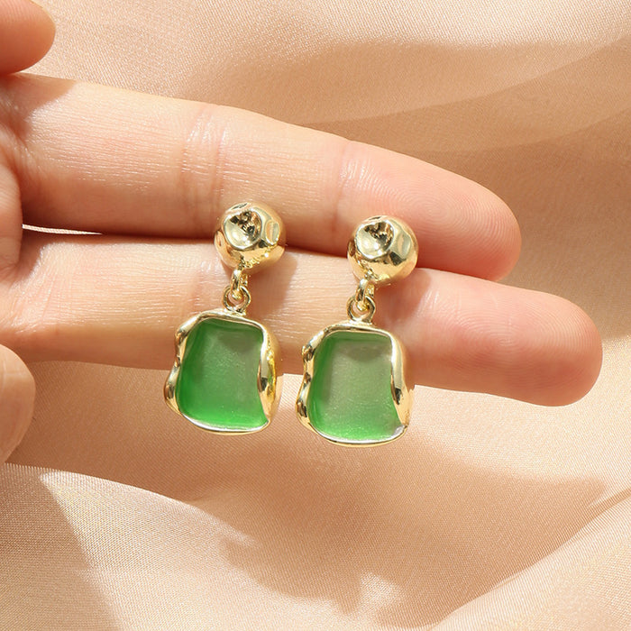 Wholesale s925 silver needle turquoise square fresh pendant