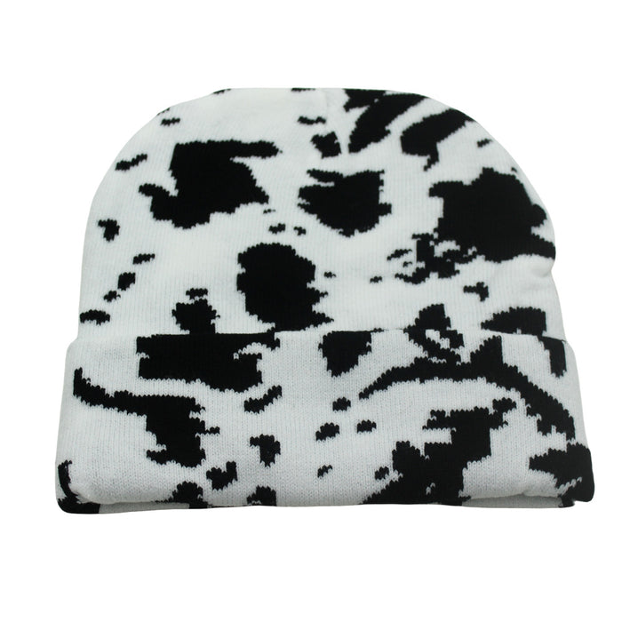 Wholesale Autumn and Winter Cow Pattern Jacquard Knitted Hat JDC-FH-ZhiXie012