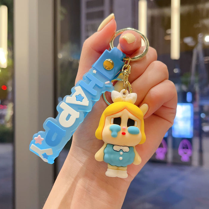 Wholesale New Crying Baby Keychain Cute Soft Plastic Cartoon Doll Car Keychain Fashion Gift Bag Pendant