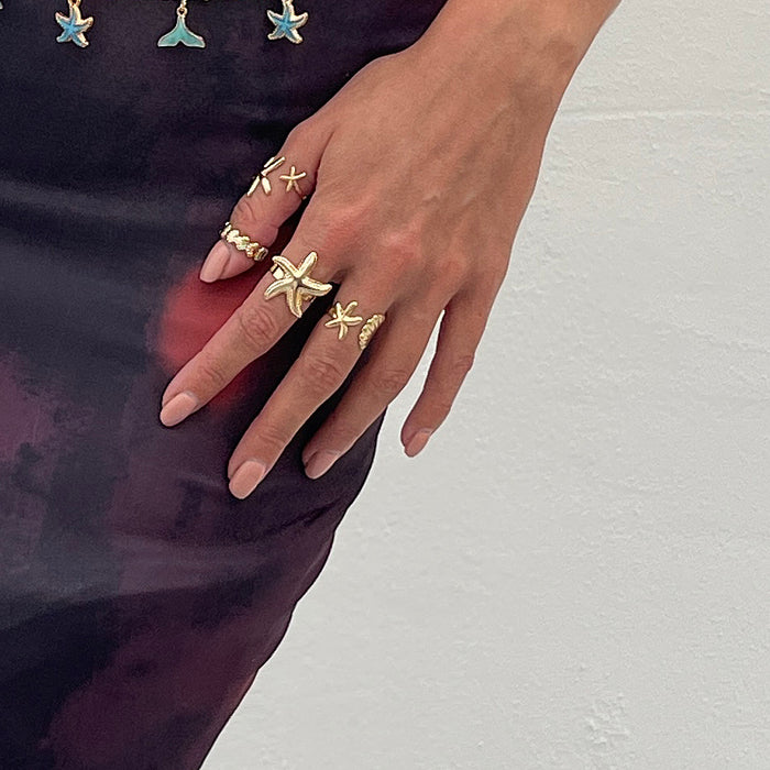 Wholesale Bohemian Personalized Starfish Ring Set for Women