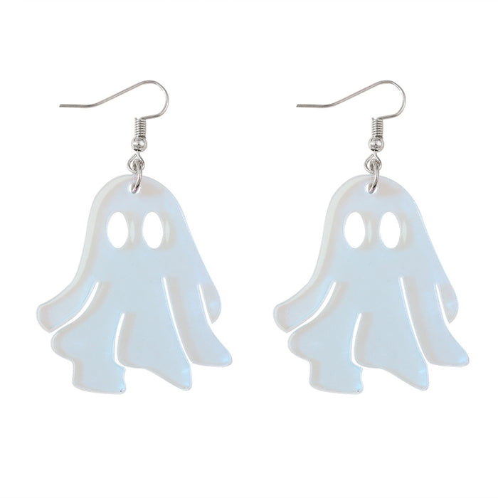 Wholesale  Cute Ghost Ghost Funny Laser Acrylic Pendant Earrings Acrylic Gothic Earrings