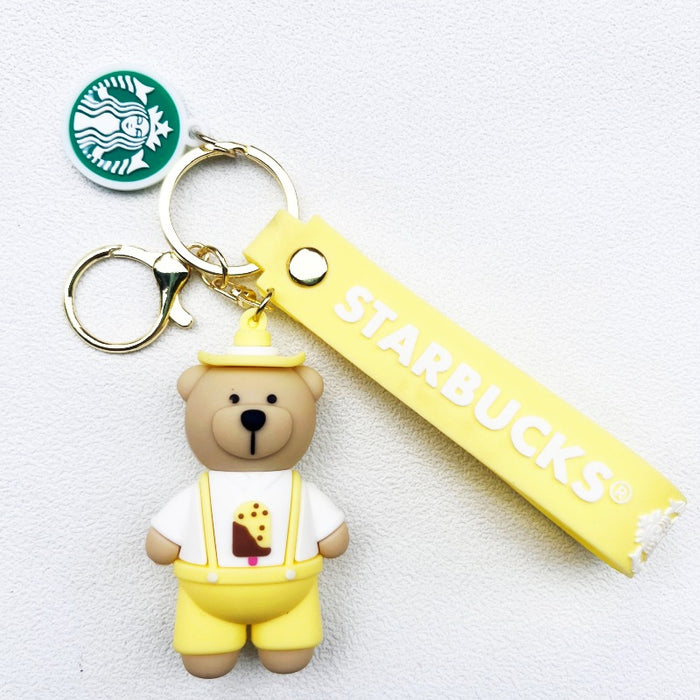 Wholesale Soft rubber cute bear cartoon keychains