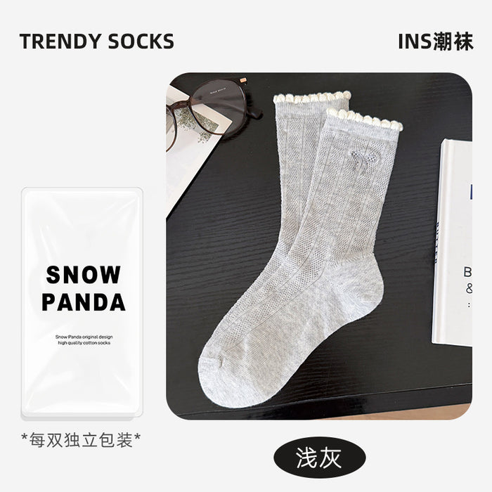 Wholesale Socks, mid tube socks, sweat wicking, breathable mesh, comfortable and versatile, stacked socks