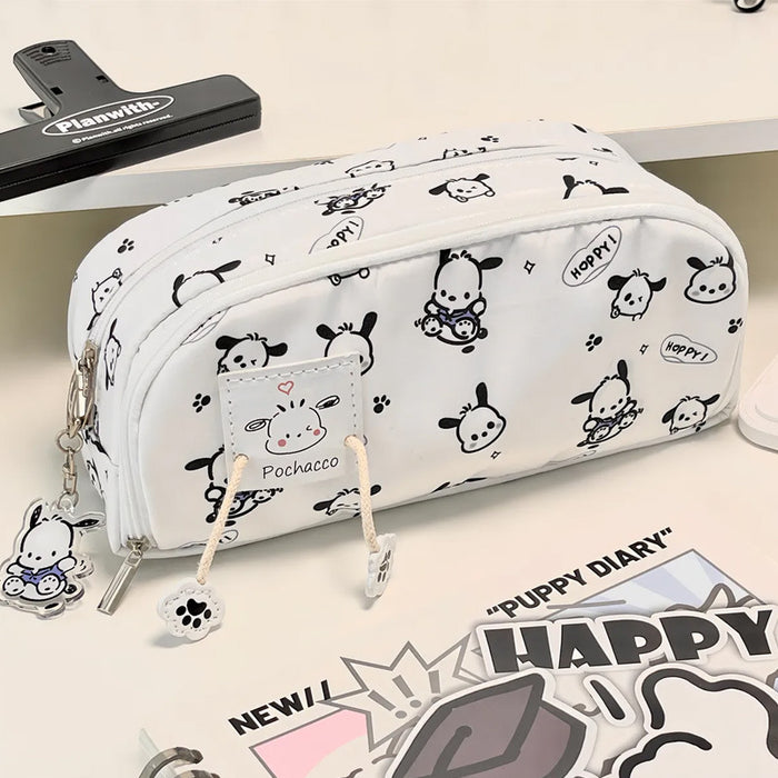 Wholesale Double Zipper Double Layer Pencil Bag