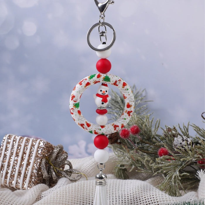 Wholesale Silicone Santa Christmas Keychain Charm Fashion Accessory Gift for Party MOQ≥2