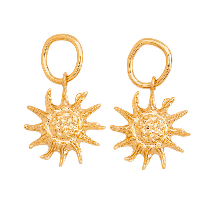 Wholesale Fashionable sunflower earrings, ear accessories, irregular folds, liquid accessories
