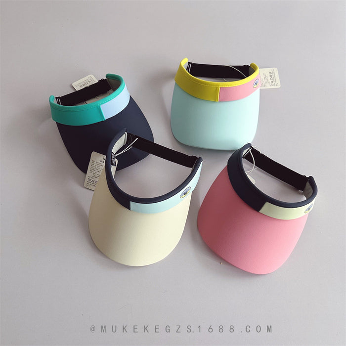 Wholesale Color blocked outdoor sun hats for boys and girls, travel sun hats