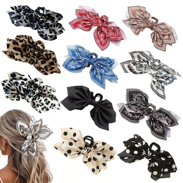 Wholesale Double sided cashew flower grab clip bow shark clip hair accessory