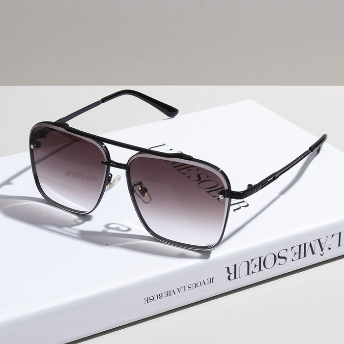 Wholesale Transparent Blue Sunglasses Men's Double Beam Driving Sunglasses Travel Uv Protection