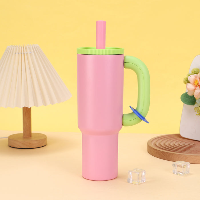 Wholesale 40oz Ice Bullies Cup with 304 Stainless Steel Handle Straws in Various Bright Colors