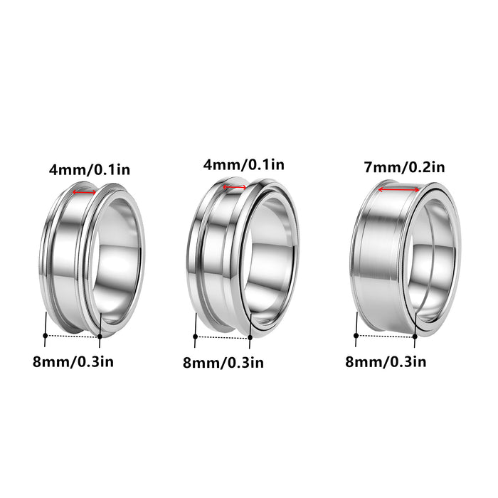 Wholesale Rotating Spinner Ring Blank Stainless Steel DIY Jewelry Accessory