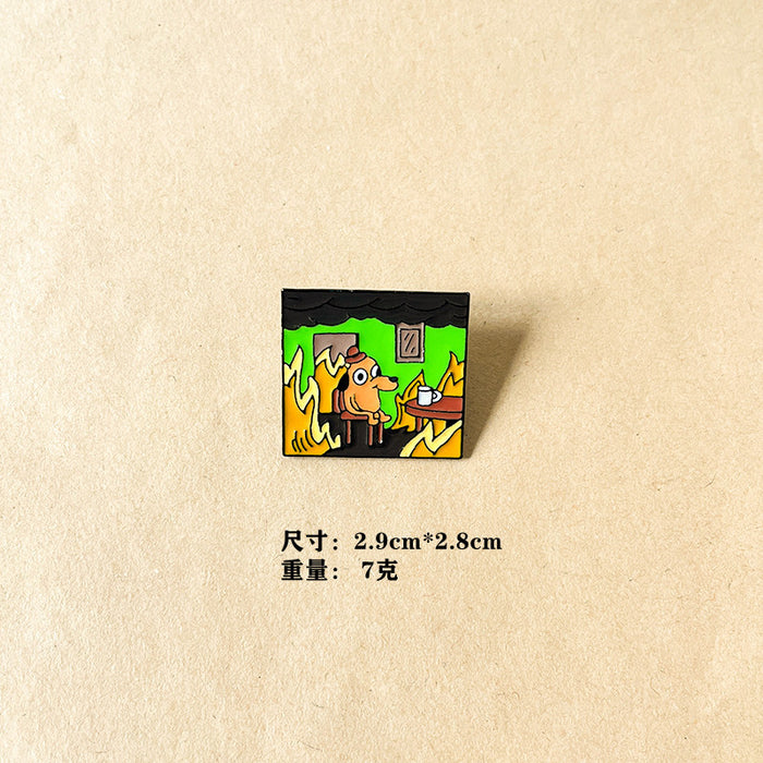 Wholesale Portrait oil painting brooch retro personality creative metal badge brooch decoration