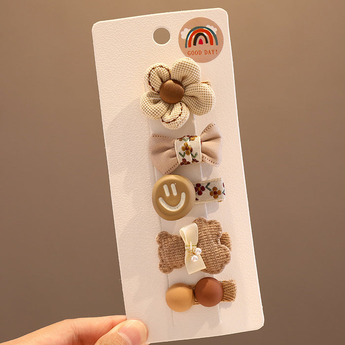 Wholesale Baby hairpins,  children' s hairpins,  cute bowknot fabric clips,  small size,  no hair damage