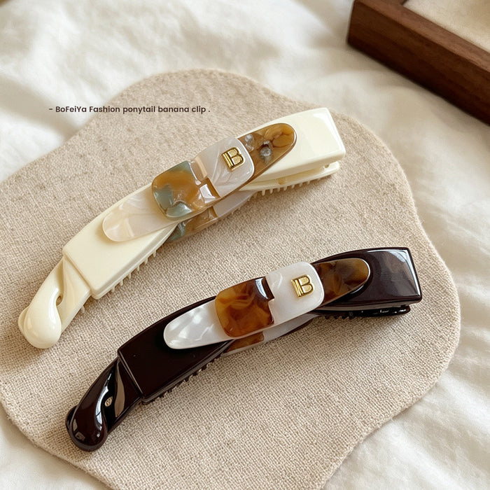 Wholesale French Retro Milk White Banana Hair Clip Everyday Styling Fashion Accessory