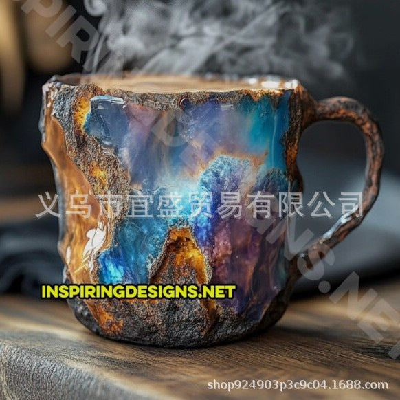 Wholesale Mineral Crystal Coffee Mugs Resin Crafts Imitation Mineral Crystal Coffee Cups JDC-CUP-YS001