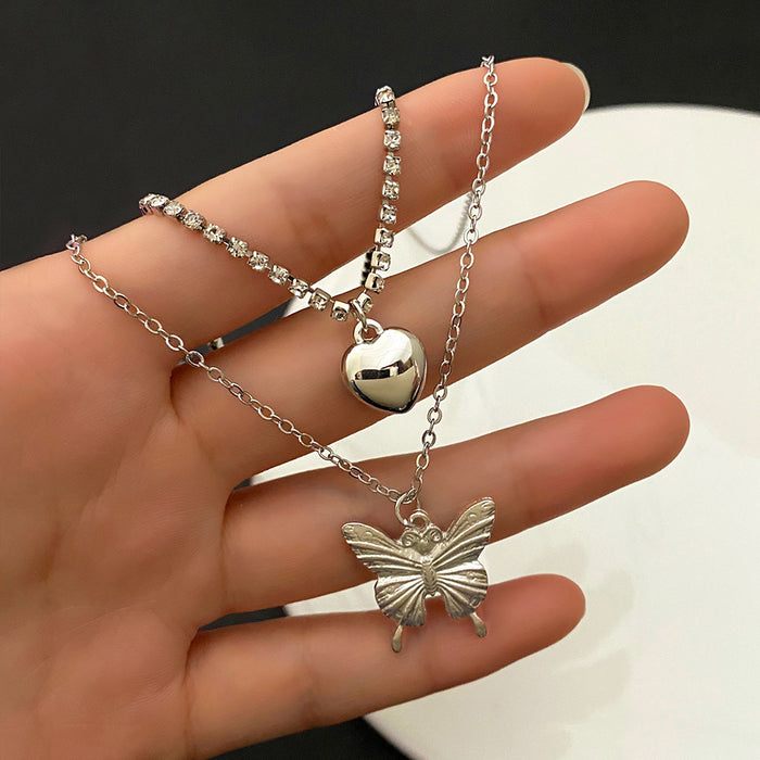 Wholesale Necklace Alloy Multilayer Butterfly Clavicle Chain JDC-NE-HSJ005