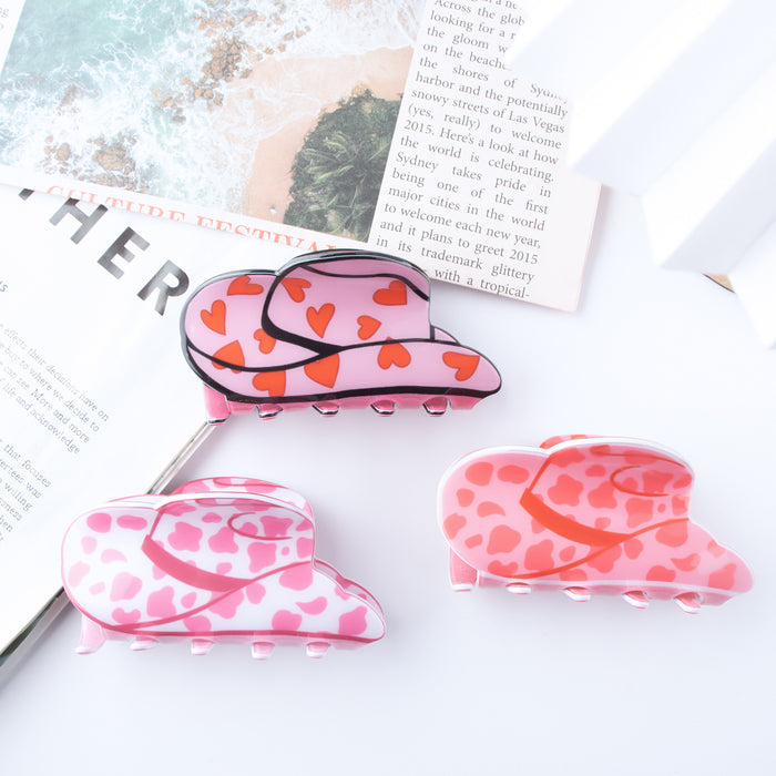 Wholesale Small heart,  sunflower,  cow pattern,  imitation acetate Hair Clips