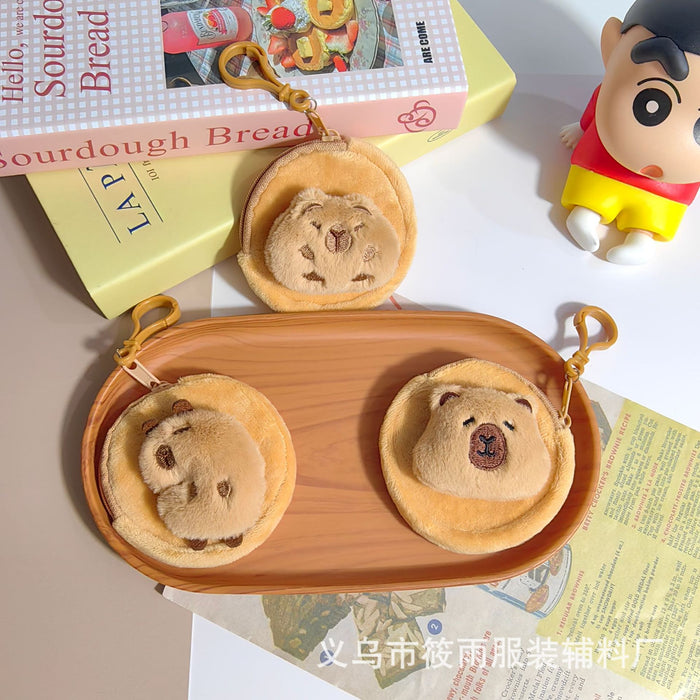 Wholesale Earphone bag, cute cartoon plush coin wallet, storage key bag