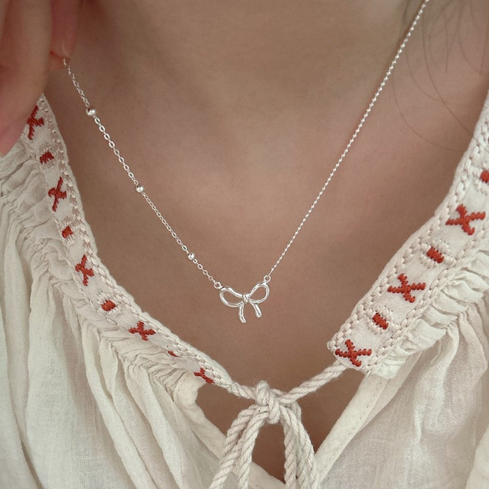 Wholesale  S925 Sterling Silver Butterfly Necklace Gift Female Niche Personalized Pendant