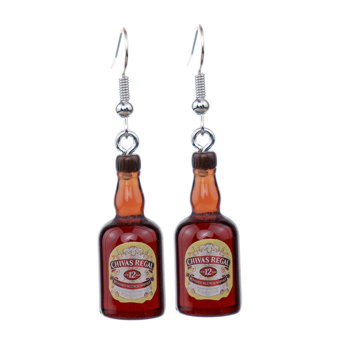 Wholesale Cartoon Beverage Bottle Resin Earrings JDC-ES-niqing021