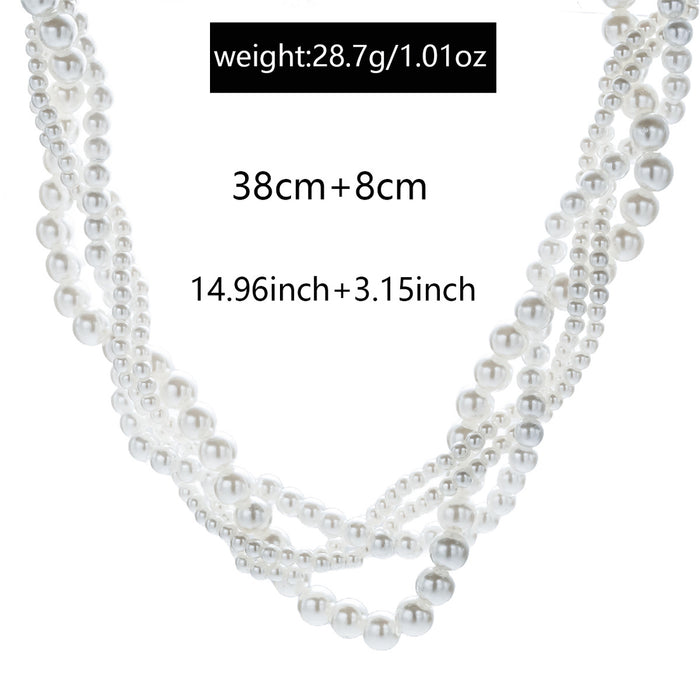 Wholesale Vintage multi-layer Fried Dough Twists pearl necklace, luxury, high-end, fashionable collarbone chain jewelry