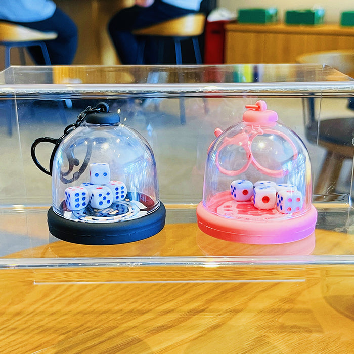 Wholesale Creative pendant dice cup keychain practical keychain couple bag pendant gift