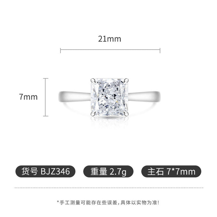Wholesale Geometric High Carbon Diamond Ring Real Gold Plated Fashion Jewelry Accessory for Women Boutique Resale