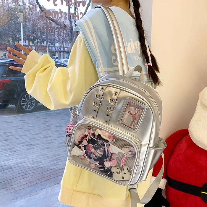 Wholesale Transparent large-capacity backpack with PU shoulder straps