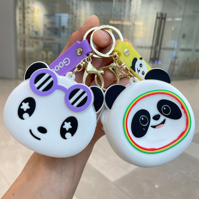 Wholesale Keychain pendant, cartoon silicone coin purse, cute little wallet