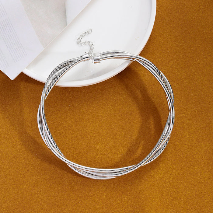 Wholesale New exaggerated multi-layer Fried Dough Twists bracelet New luxury spring chain short