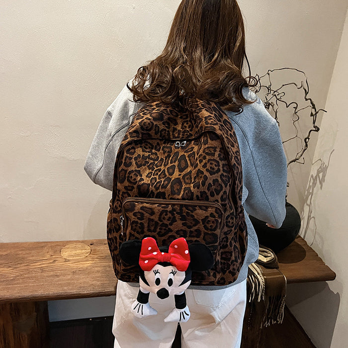 Wholesale Commuting large capacity retro leopard print backpack versatile casual backpack