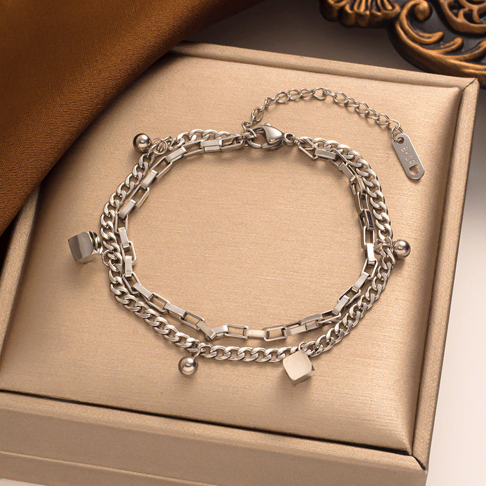 Wholesale Titanium Steel Zircon Bracelet JDC-BT-NaBao001