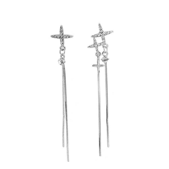 Wholesale Irregular cross fringe earrings with temperament, long earrings, light luxury and versatile earrings