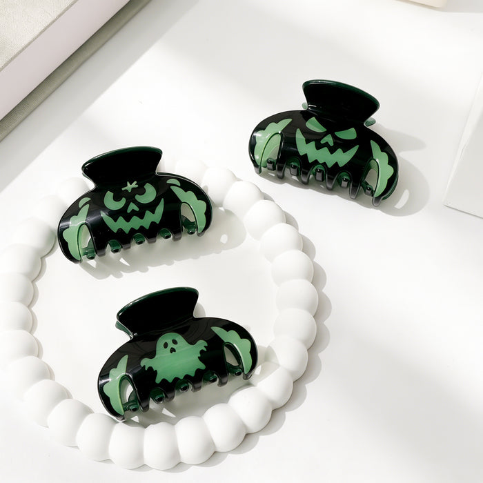 Wholesale Pumpkin Glow In The Dark Hollow Acrylic Claw Clip Dark Style Hair Accessory For Women