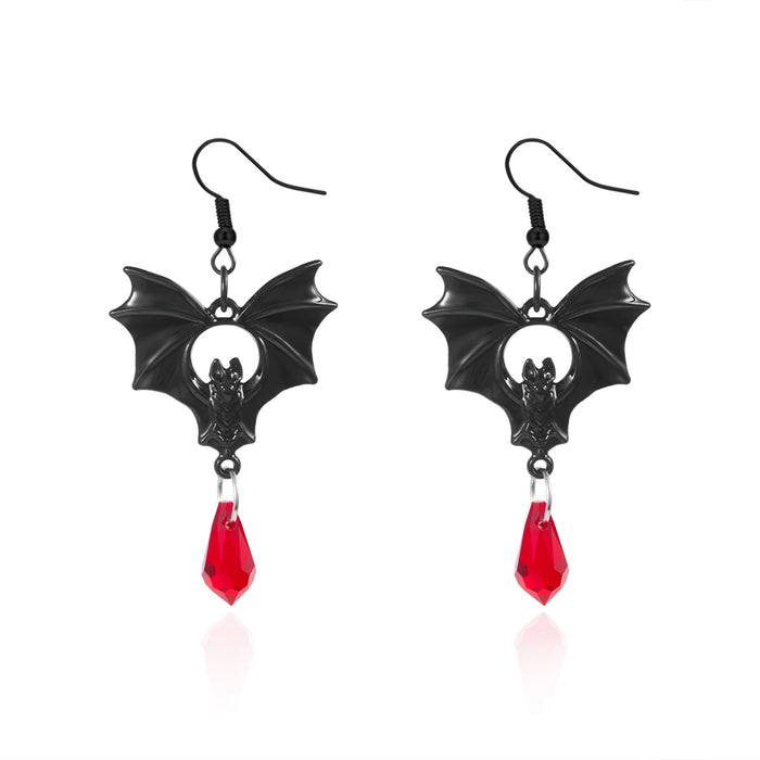Wholesale Holiday Exaggerated Gothic Bat Earrings Halloween Retro Earrings