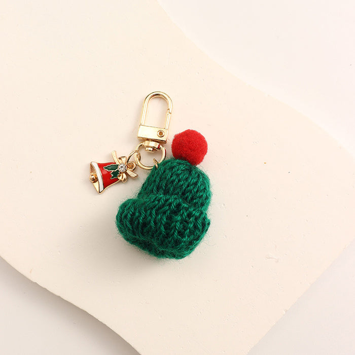 Wholesale Keychain handmade pendant accessories knitted hat keychain Christmas tree snowman Christmas small gift